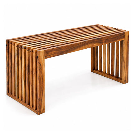 Acacia Wood Bench, Backless Slatted Design, Size XL – 90 cm Wide, Up to 250 kg