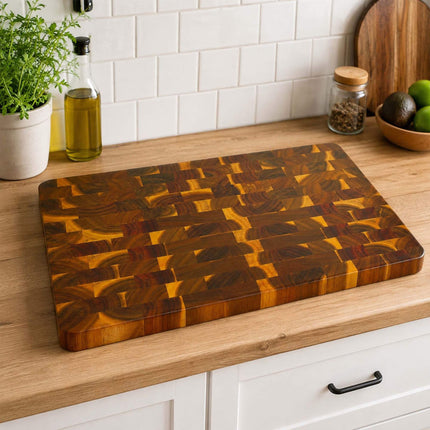 Acacia Wood Cutting Board with Non-Slip Feet, 51 x 36 x 3 cm