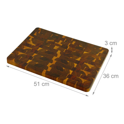 Acacia Wood Cutting Board with Non-Slip Feet, 51 x 36 x 3 cm