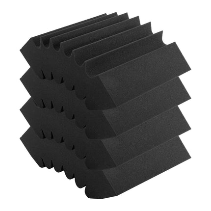 Acoustic Foam Panels, 4 Pack, Self-Adhesive Wedge, Black