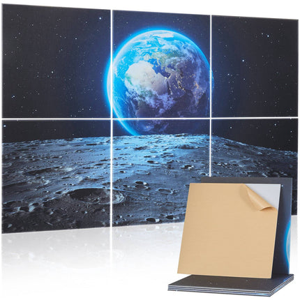 Acoustic Wall Panels, 6-Pack Self-Adhesive Polyester