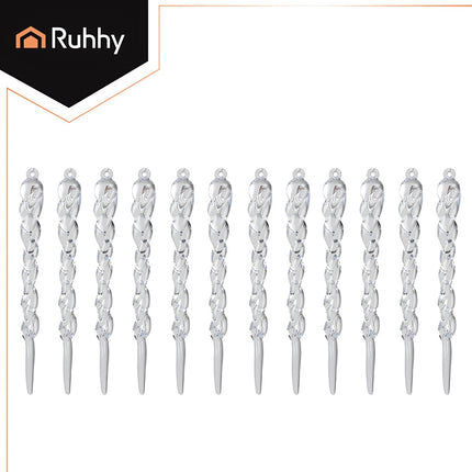 Acrylic Christmas Tree Icicles, 12 Pcs, 13 cm Long