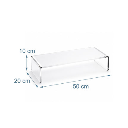 Akrilinis monitoriaus pakyla – ergonomiškas stovas, 50 x 20 x 10 cm