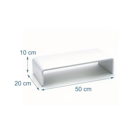 Akrilinis monitoriaus pakyla, balta, 50x20x10 cm