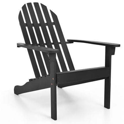 Adirondack kėdė, juoda, akacijos mediena, aukštas atlošas