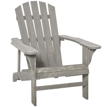 Adirondack kėdė, atspari oro sąlygoms, aukšta atlošas, pilka