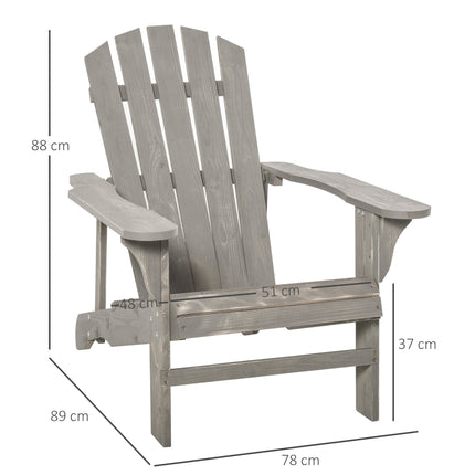 Adirondack kėdė, atspari oro sąlygoms, aukšta atlošas, pilka