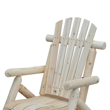 Adirondack sodo kėdė, sodo kėdė, medinė kėdė su aukštu atlošu ir porankiu, natūrali eglės mediena, 83 x 68 x 101 cm