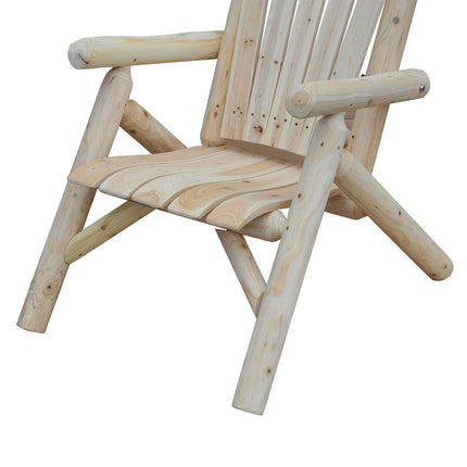 Adirondack sodo kėdė, sodo kėdė, medinė kėdė su aukštu atlošu ir porankiu, natūrali eglės mediena, 83 x 68 x 101 cm