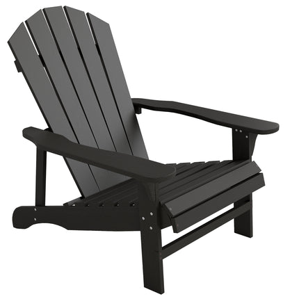 Adirondack medinė lauko kėdė, aukšta atlošas, juoda