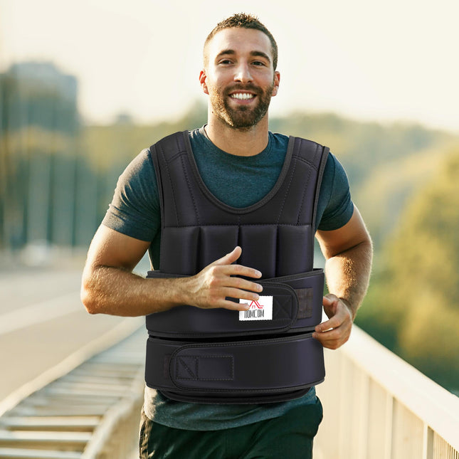 Reguliuojama 20 kg svorio liemenė, nuimami svarmenys, juoda
