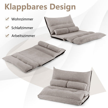 Reguliuojama 3 viename sofa-lova su pagalvėlėmis, pilka