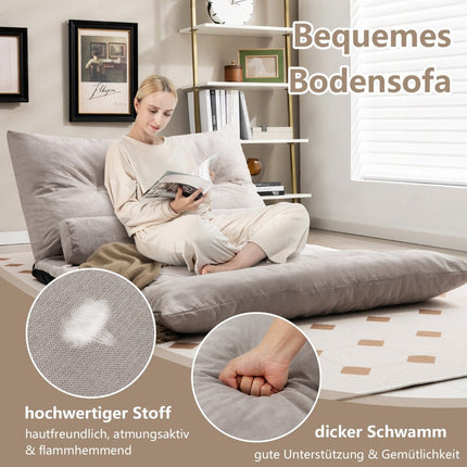 Reguliuojama 3 viename sofa-lova su pagalvėlėmis, pilka
