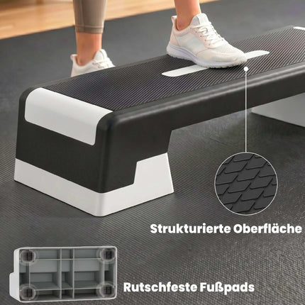 Reguliuojama aerobikos laiptelių platforma, neslystanti, 3 aukščiai 15–25 cm