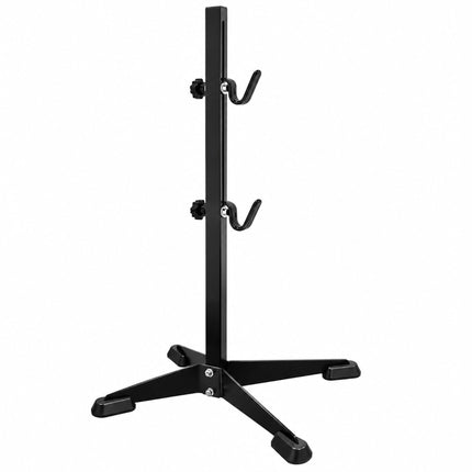 Adjustable Bike Stand with Rubber-Coated Hooks, Freestanding, Black, Iron