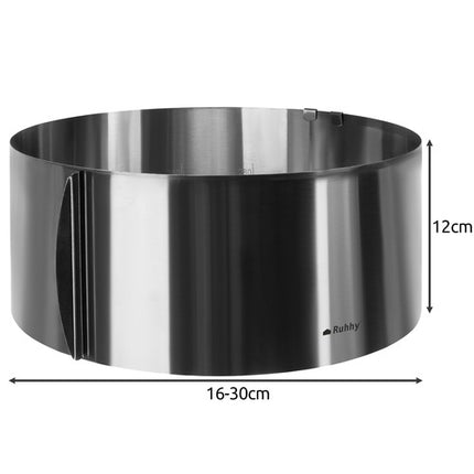 Reguliuojamo krašto kepimo forma, nerūdijančio plieno, 16–30 cm