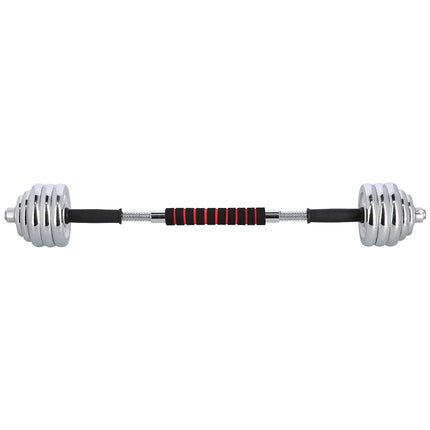 Reguliuojami chromuoti hanteliai su dėklu, 30 kg rinkinys