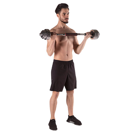 Reguliuojami chromuoti hanteliai su dėklu, 30 kg rinkinys