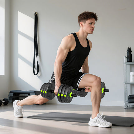 Reguliuojamo svorio hantelių rinkinys 20 kg - 3 viename namų sporto įranga