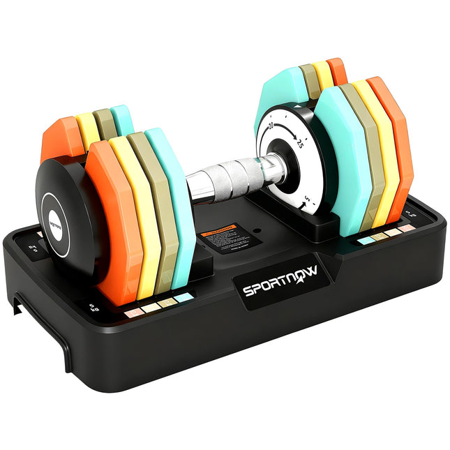 Reguliuojamo svorio hantelių rinkinys, 5-25 kg, neslystanti rankena