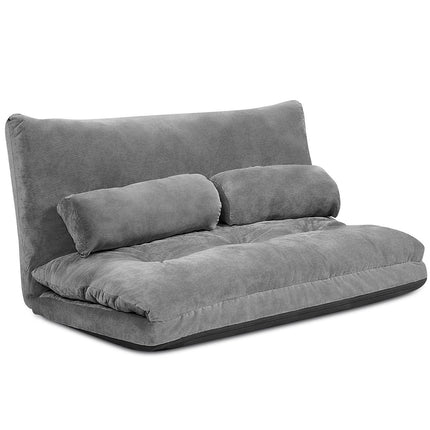 Reguliuojama grindų sofa, 6 atlošiamos pozicijos, 178x98x18 cm, pilka