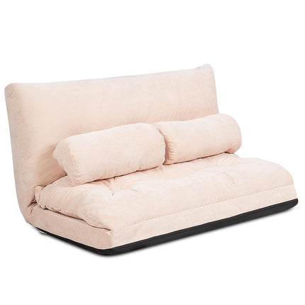 Reguliuojama sofa-lova su 2 pagalvėlėmis, smėlio spalvos