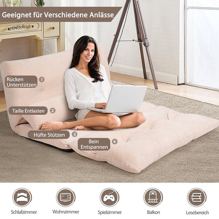 Reguliuojama sofa-lova su 2 pagalvėlėmis, smėlio spalvos
