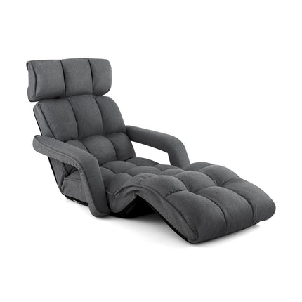 Reguliuojama sulankstoma sofa-lova, tamsiai pilka, 6 padėtys