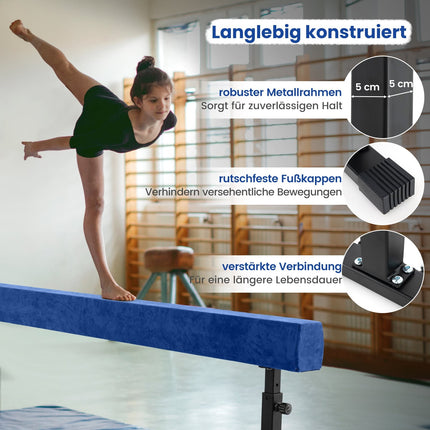 Reguliuojama gimnastikos sija, 226 cm, 3 aukščiai, mėlyna