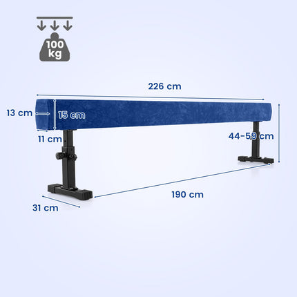 Reguliuojama gimnastikos sija, 226 cm, 3 aukščiai, mėlyna