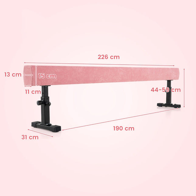 Reguliuojama gimnastikos sija, 226 cm, rožinė, 3 aukščiai
