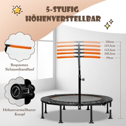 Mini batutas su reguliuojama rankena, sulankstomas, 117 cm, oranžinis