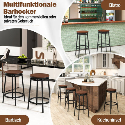 Reguliuojamo aukščio baro kėdės, 2 vnt. komplektas - 360° pasukamos