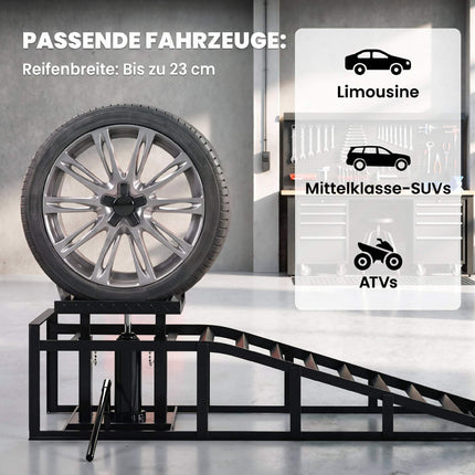 Reguliuojamų hidraulinių automobilių rampų komplektas, 3 tonų keliamoji galia, 23–32,5 cm aukštis