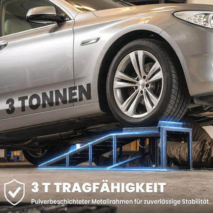 Reguliuojamų hidraulinių automobilių rampų komplektas, 3 tonų keliamoji galia, 23–32,5 cm aukštis