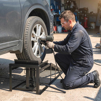 Reguliuojamų hidraulinių automobilių rampų komplektas, 3 tonų keliamoji galia, 23–32,5 cm aukštis