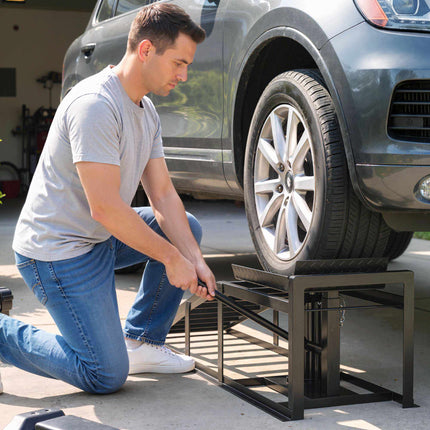 Reguliuojamų hidraulinių automobilių rampų komplektas, 3 tonų keliamoji galia, 23–32,5 cm aukštis