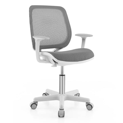 Reguliuojama vaikiška stalo kėdė su sėdynės stabdžiu, ergonomiška, pilka