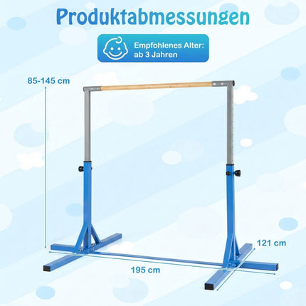 Reguliuojama vaikiška gimnastikos lenta, 85-145 cm, keliamoji galia 65 kg