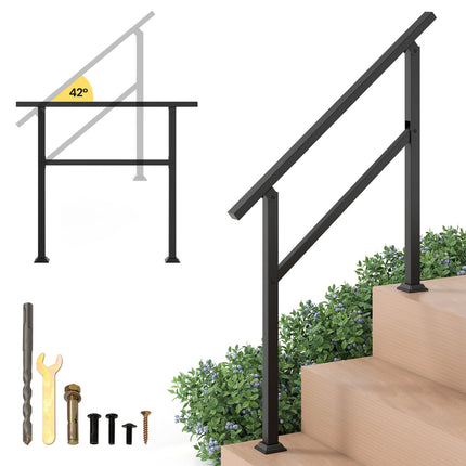 Reguliuojamas lauko laiptų turėklas, 104 cm, metalinis