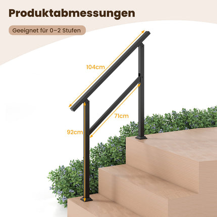 Reguliuojamas lauko laiptų turėklas, 104 cm, metalinis