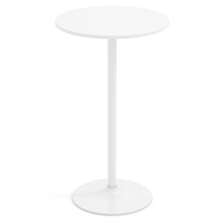 Reguliuojamas apvalus bistro stalas - 2 aukščiai, 60 cm, baltas