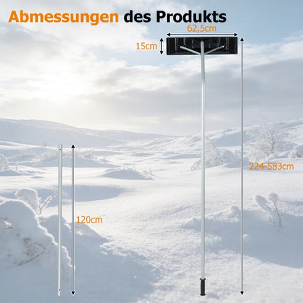 Reguliuojamas sniego grėblys su 62,5 cm ABS peiliu