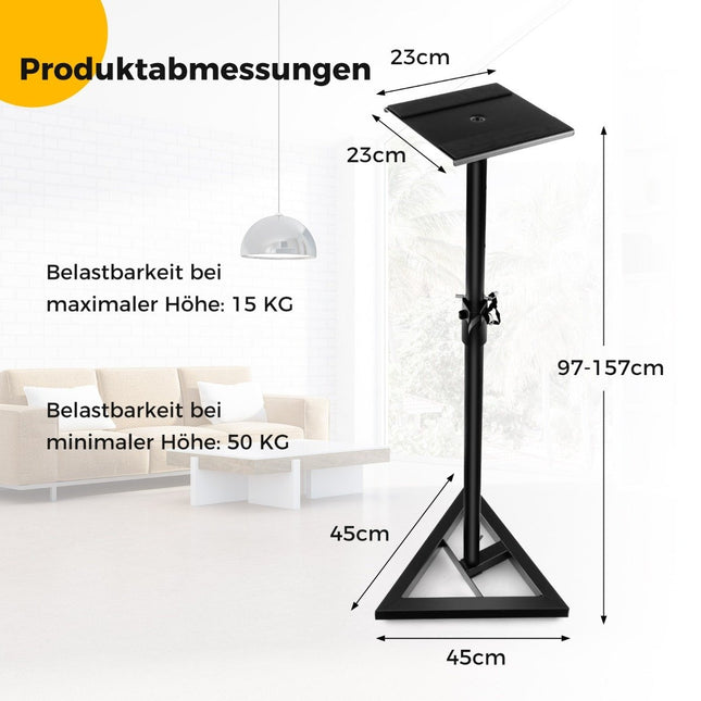 Reguliuojami garsiakalbių stovai, 97-157 cm, 50 kg keliamoji galia, juodi
