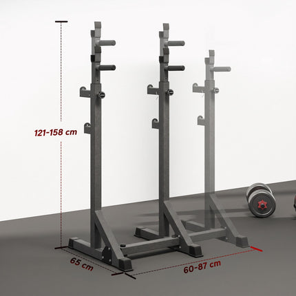 Adjustable Squat Rack with Safety Locks, Up to 150 kg, Steel, Black