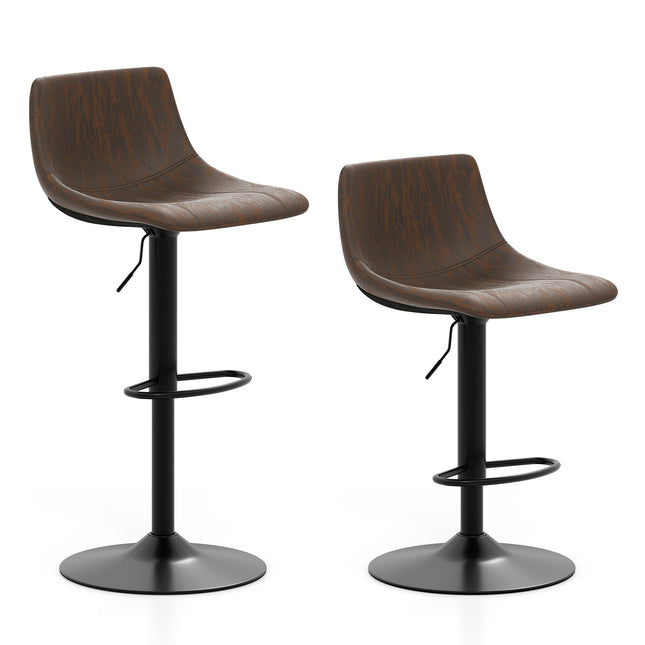 Reguliuojamo dydžio pasukamų baro kėdžių komplektas, rudas, 60-82 cm