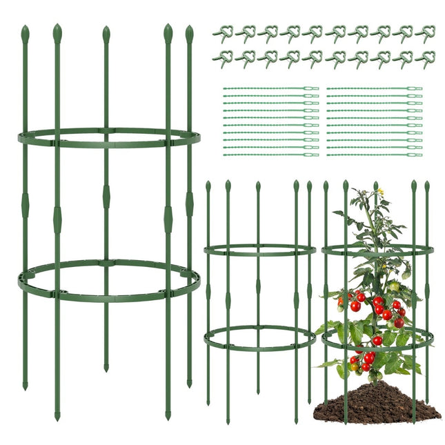 Reguliuojamo dydžio pomidorų augalų atramų narvelių rinkinys - 3 vnt. pakuotė, 102 cm