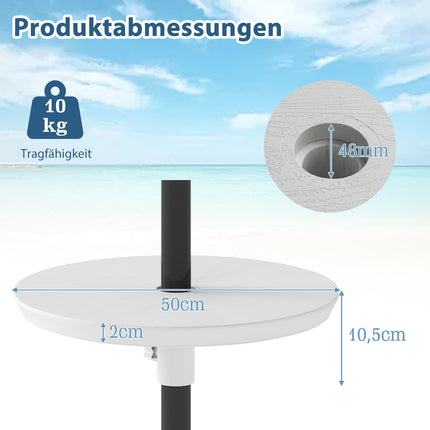 Reguliuojamas skėčio formos staliukas su 38-48 mm skyle, baltas
