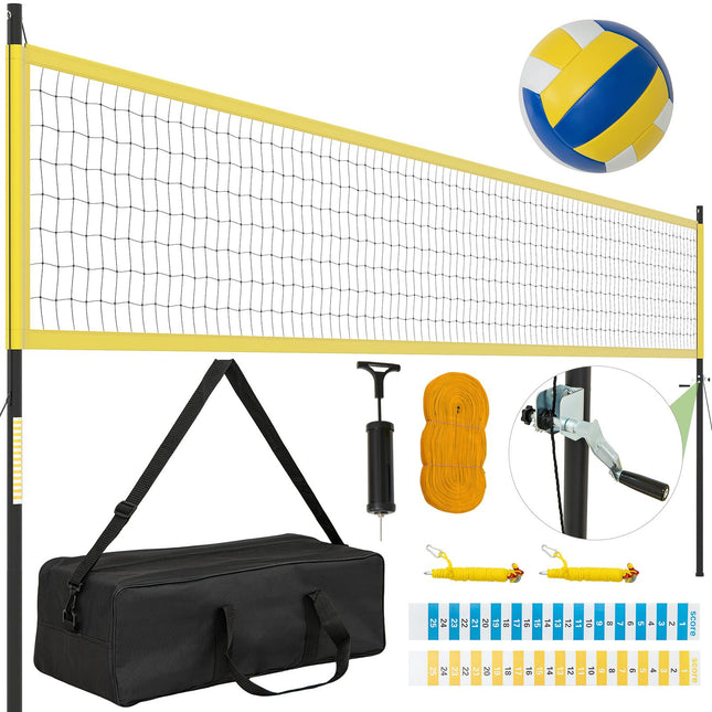 Reguliuojamo dydžio tinklinio tinklo komplektas su stovu, 9,75 m x 90 cm