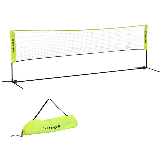 Sulankstomas badmintono tinklų rinkinys, 103/120/155 cm aukščio reguliuojamo aukščio badmintono tinklas vidaus ir lauko reikmėms, tinklinio tinklas su transportavimo krepšiu, metalas, poliesteris, geltonas